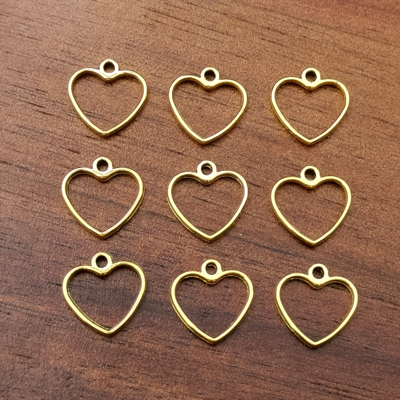 51pcs Small Heart Charm Pendants for Handmade Jewellery